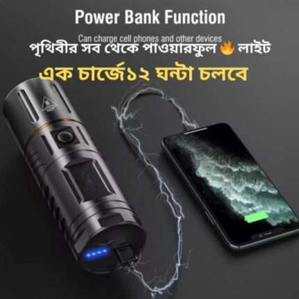 Zamboo Super Power LED Zoom Torch Light With Power Bank