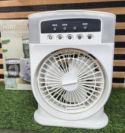 Rechargeable Air Cooling Fan With Mist Flow